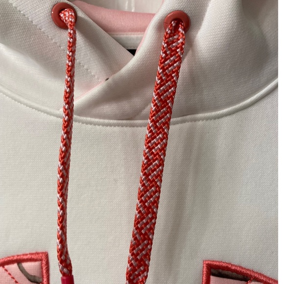 Sold 💝 Under Armour Performance Hoodie White & Pink Trim - Picture 3 of 8